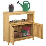 Garden Console Table Light acacia 80 x 35 x 75 cm - Side View