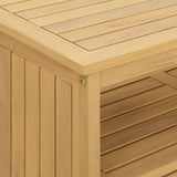 Garden Console Table with Storage Light acacia 110 x 35 x 75 cm - Extra Image