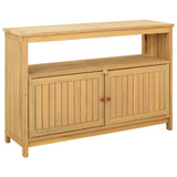 Garden Console Table with Storage Light acacia 110 x 35 x 75 cm - Front View