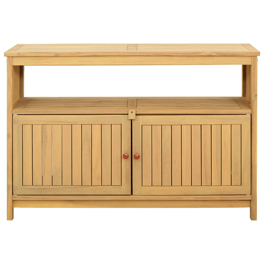 Garden Console Table with Storage Light acacia 110 x 35 x 75 cm