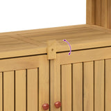 Garden Console Table with Storage Light acacia 110 x 35 x 75 cm - Extra Image