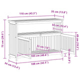 Garden Console Table with Storage Light acacia 110 x 35 x 75 cm