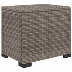 Garden Footstool with Cushion 2 pcs Grey Poly Rattan