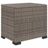 Garden Footstool with Cushion 2 pcs Grey Poly Rattan - Side View