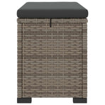 Garden Footstool with Cushion 2 pcs Grey Poly Rattan
