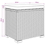 Garden Footstool with Cushion 2 pcs Grey Poly Rattan - Extra Image