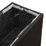 Tall Planter Black 55 x 22 x 70 cm Poly Rattan - Close-Up Angle