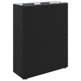 Tall Planter Black 55 x 22 x 70 cm Poly Rattan