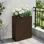 Tall Planter Brown 55 x 22 x 70 cm Poly Rattan