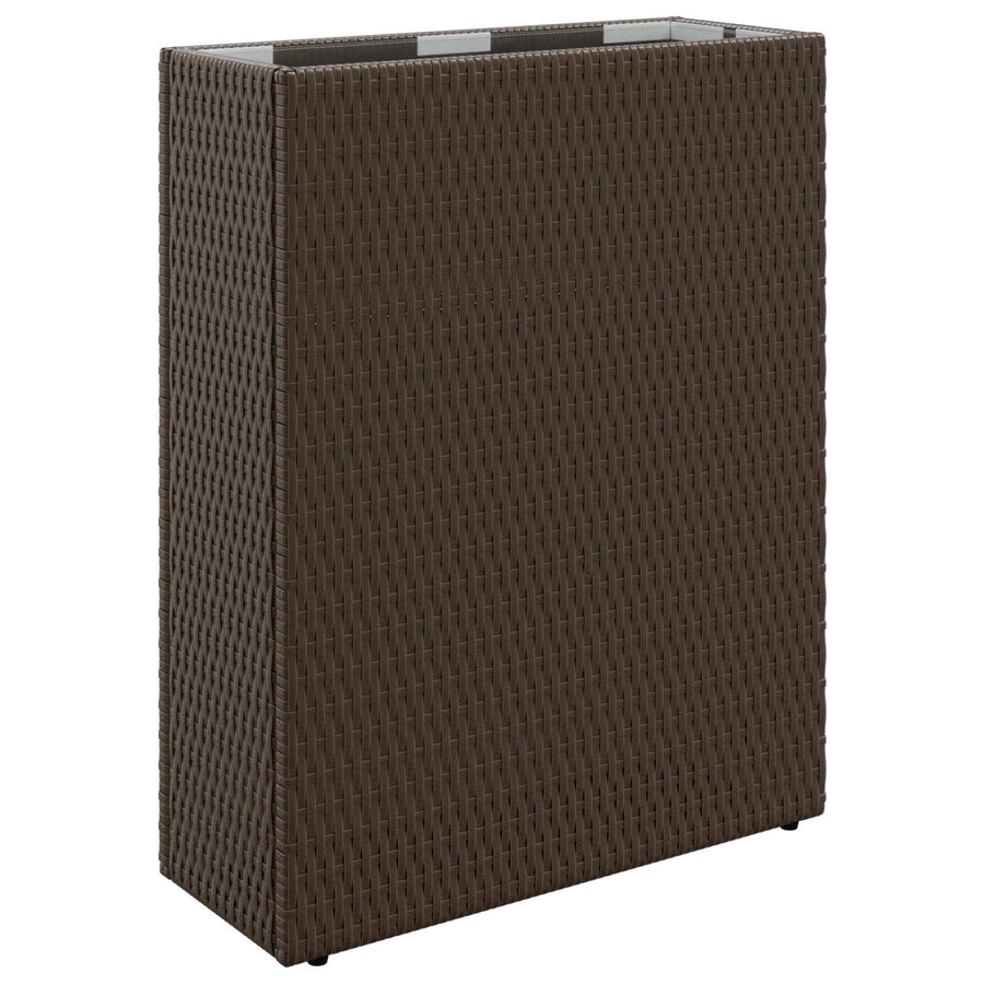 Tall Planter Brown 55 x 22 x 70 cm Poly Rattan