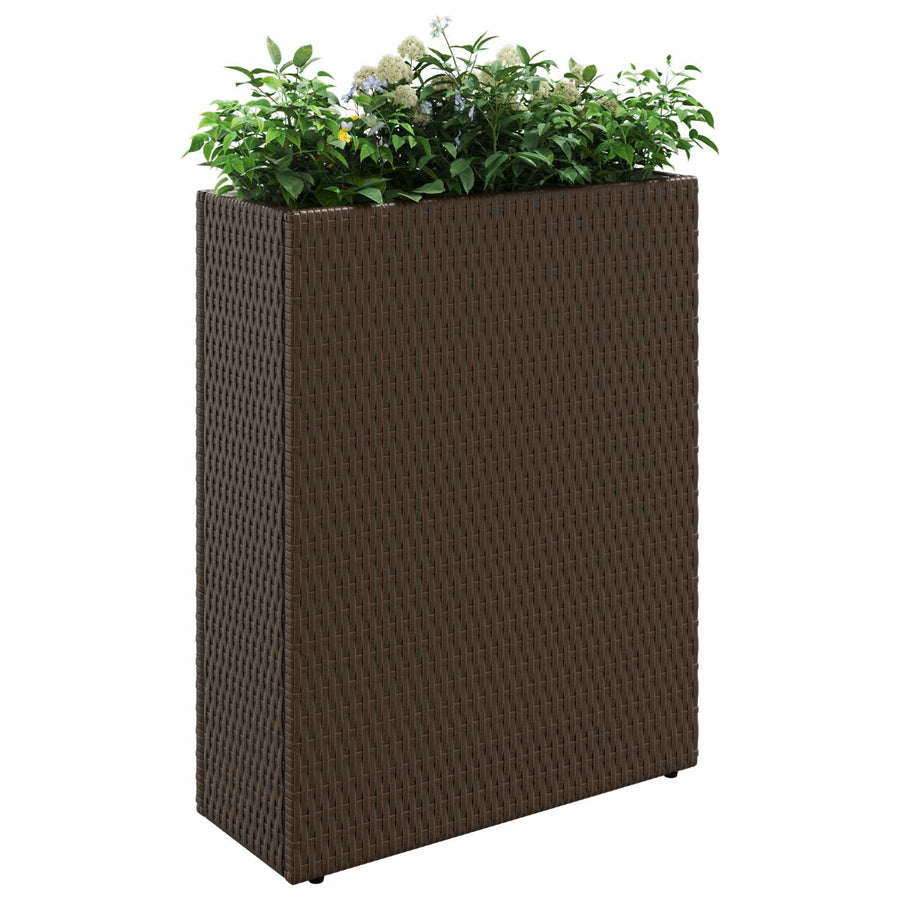 Tall Planter Brown 55 x 22 x 70 cm Poly Rattan