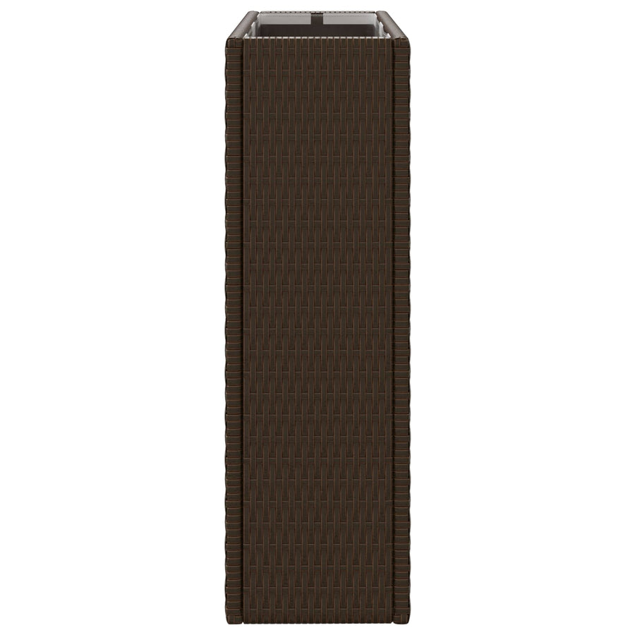 Tall Planter Brown 55 x 22 x 70 cm Poly Rattan