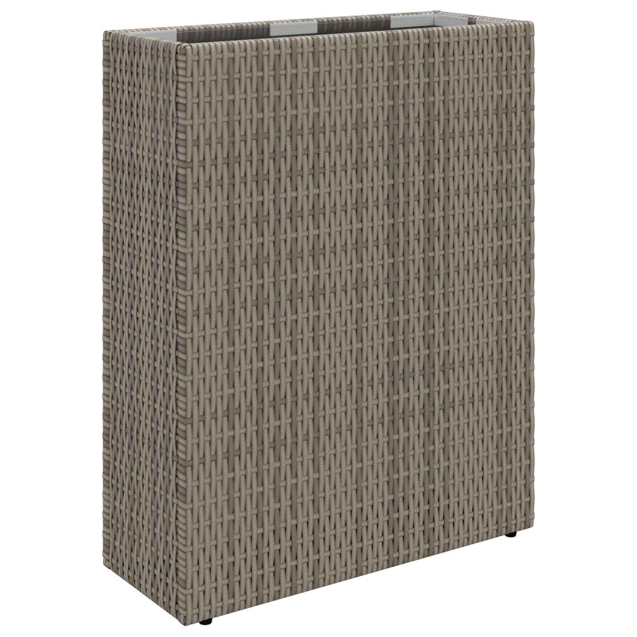 Tall Planter Grey 55 x 22 x 70 cm Poly Rattan