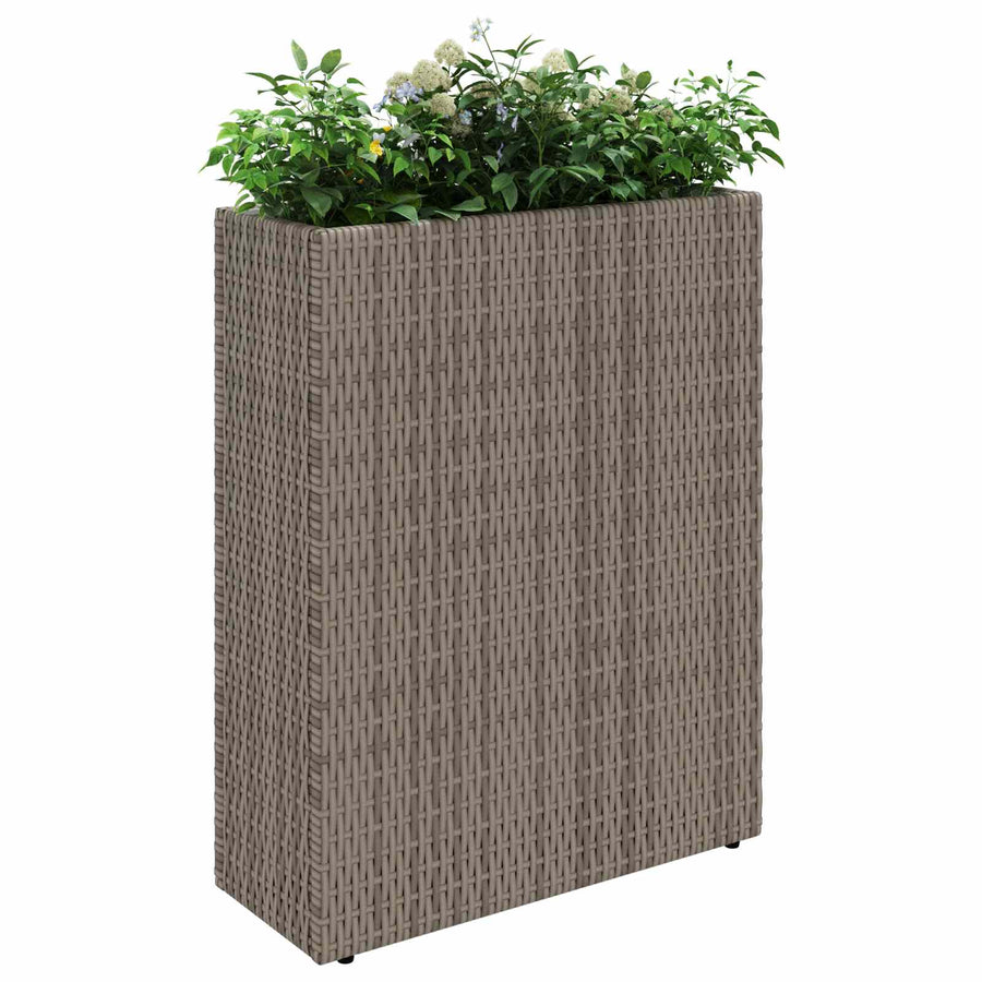 Tall Planter Grey 55 x 22 x 70 cm Poly Rattan