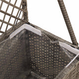 Garden Planter with Trellis Grey 35 x 30 x 135 cm Poly Rattan - Low Angle