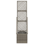 Garden Planter with Trellis Grey 35 x 30 x 135 cm Poly Rattan