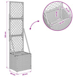 Garden Planter with Trellis Grey 35 x 30 x 135 cm Poly Rattan - Extra Image