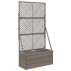 Garden Planter with Trellis Grey 70 x 30 x 135 cm Poly Rattan