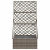 Garden Planter with Trellis Grey 70 x 30 x 135 cm Poly Rattan