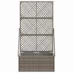 Garden Planter with Trellis Grey 70 x 30 x 135 cm Poly Rattan