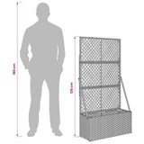 Garden Planter with Trellis Grey 70 x 30 x 135 cm Poly Rattan - Extra Image