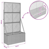 Garden Planter with Trellis Grey 70 x 30 x 135 cm Poly Rattan - Extra Image