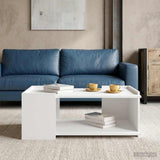 Coffee Table White 90 x 50 x 33 cm Engineered Wood - Top-Down View