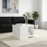 Coffee Table White 50.5 x 50 x 33 cm Engineered Wood - Top-Down View
