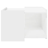 Coffee Table White 50.5 x 50 x 33 cm Engineered Wood - 45-Degree Angle