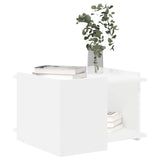Coffee Table White 50.5 x 50 x 33 cm Engineered Wood - Side View