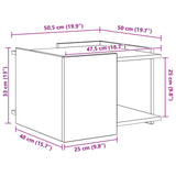 Coffee Table White 50.5 x 50 x 33 cm Engineered Wood - Low Angle