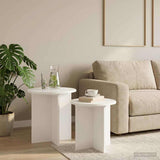 Side Table Set with Storage 2 pcs Engineered Wood