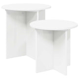Side Table Set with Storage 2 pcs Engineered Wood - Front View