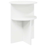 Side Table with Storage White Ø 39.5 x 55 cm Engineered Wood - Front View