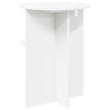 Side Table with Storage White Ø 39.5 x 55 cm Engineered Wood - Close-Up Angle