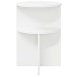 Side Table with Storage White Ø 39.5 x 55 cm Engineered Wood