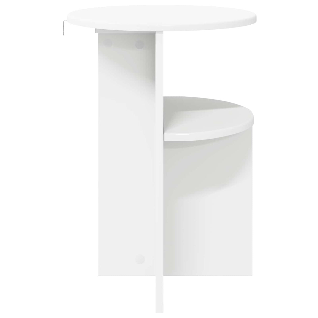 Side Table with Storage White Ø 39.5 x 55 cm Engineered Wood