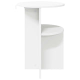 Side Table with Storage White Ø 39.5 x 55 cm Engineered Wood - Rear View