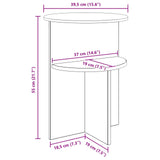 Side Table with Storage White Ø 39.5 x 55 cm Engineered Wood - Extra Image