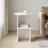 Side Table White Ø 39.5 x 55 cm Engineered Wood
