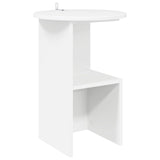 Side Table White Ø 39.5 x 55 cm Engineered Wood - Front View