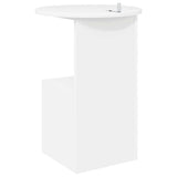 Side Table White Ø 39.5 x 55 cm Engineered Wood - Close-Up Angle