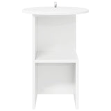 Side Table White Ø 39.5 x 55 cm Engineered Wood