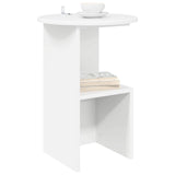 Side Table White Ø 39.5 x 55 cm Engineered Wood - Side View