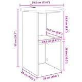 Side Table White Ø 39.5 x 55 cm Engineered Wood