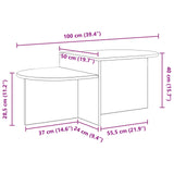 Coffee Table White 100 x 50 x 40 cm Engineered Wood