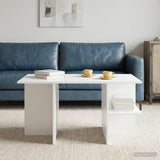 Coffee Table White 87 x 50 x 45 cm Engineered Wood - Top-Down View