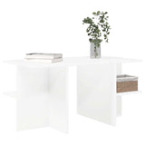 Coffee Table White 87 x 50 x 45 cm Engineered Wood - Side View