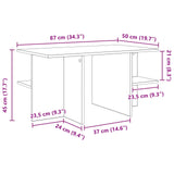 Coffee Table White 87 x 50 x 45 cm Engineered Wood - Extra Image