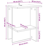 Coffee Table White 40 x 30 x 49 cm Engineered Wood - Low Angle
